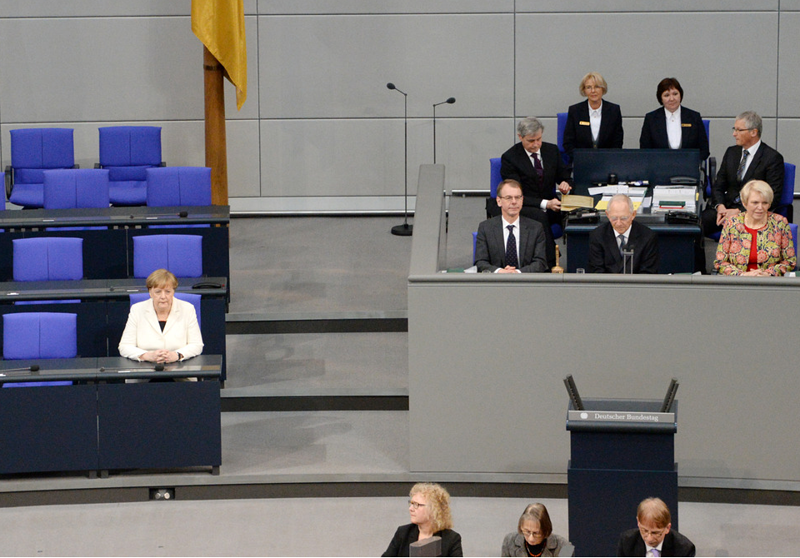 Die frisch gewählte Kanzlerin (c) Deutscher Bundestag / Achim Mende