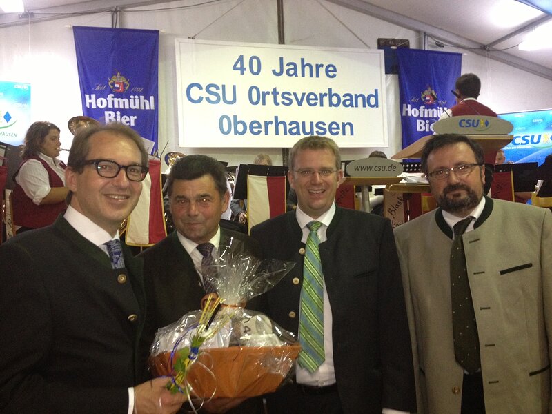 Alexander Dobrindt, Georg Appel, Reinhard Brandl und Bürgermeister Fridolin Gößl