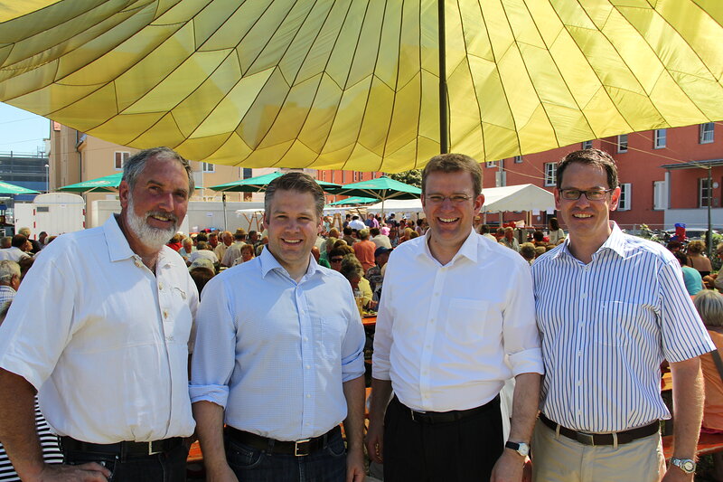 Franz Wöhrl, Dr. Christian Lösel, Dr. Reinhard Brandl und Christian Siebendritt beim Stadtteilfest  a