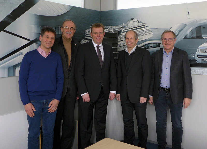 Dr. Klemens Wesolowski, Bürgermeister Rüdiger Vogt, Dr. Reinhard Brandl, Michael Schiekel und Herbert Fährrolfes