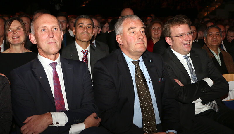 THI-Präsident Prof. Walter Schober, Staatsminister Ludwig Spaenle und MdB Dr. Reinhard Brandl; Foto: Stefan Eberl