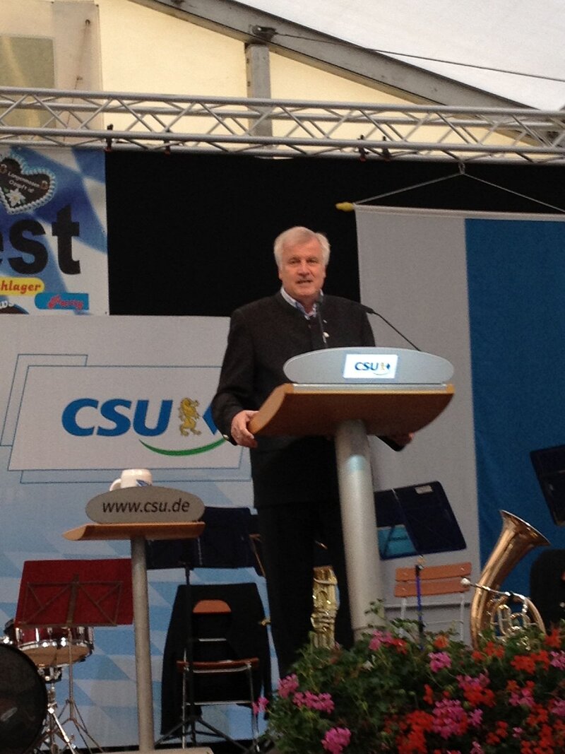 Ministerpräsident Horst Seehofer in Langenmosen