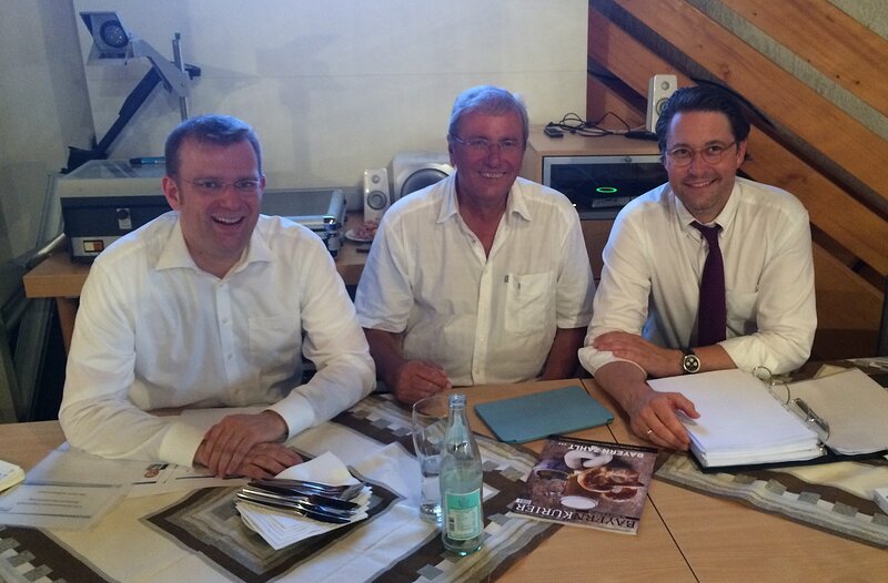 Reinhard Brandl, hans Süßbauer und Andreas Scheuer im CSU-Haus